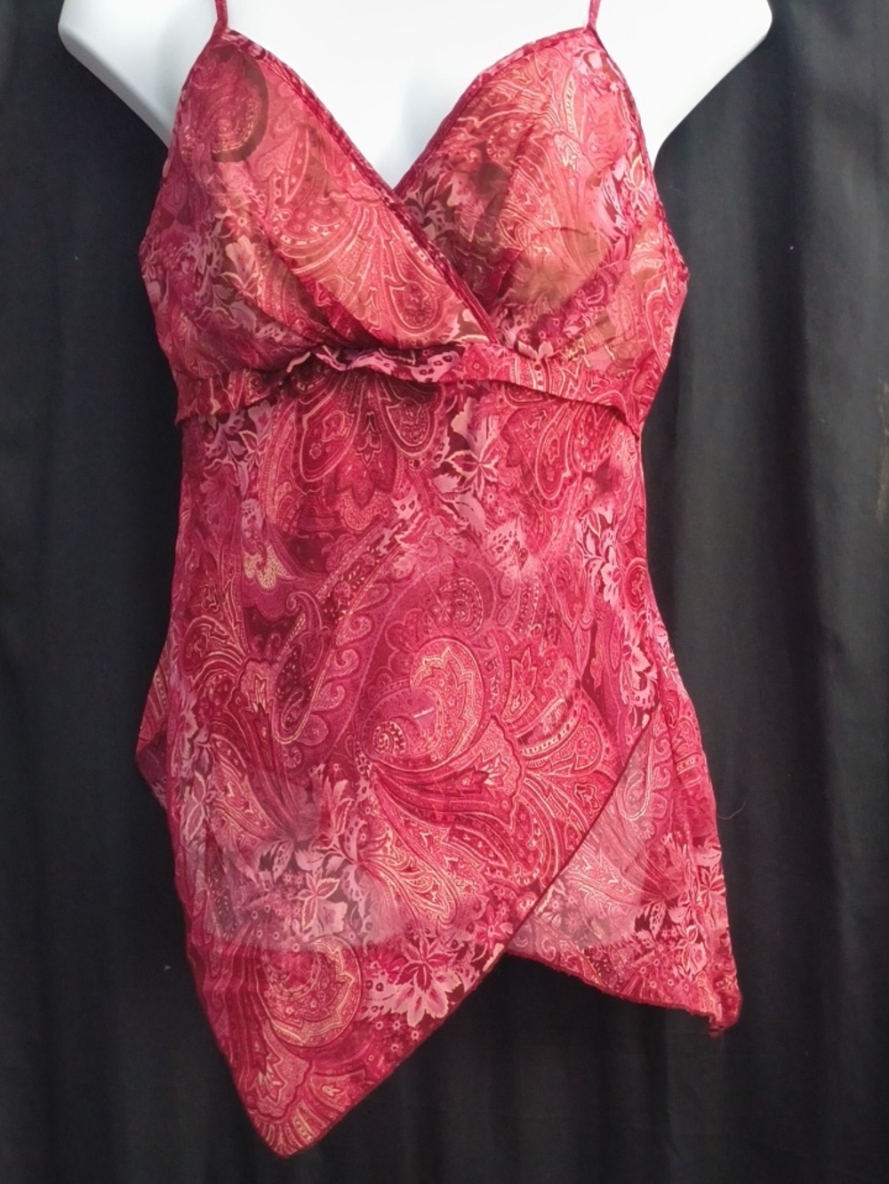 Studio 1940 Burgundy Paisley Wrap-Front Camisole #0052